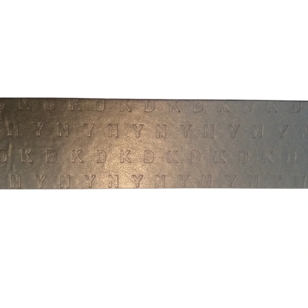 DKNY Belt Black Faux Leather Women’s Size Large Gunmetal Buckle